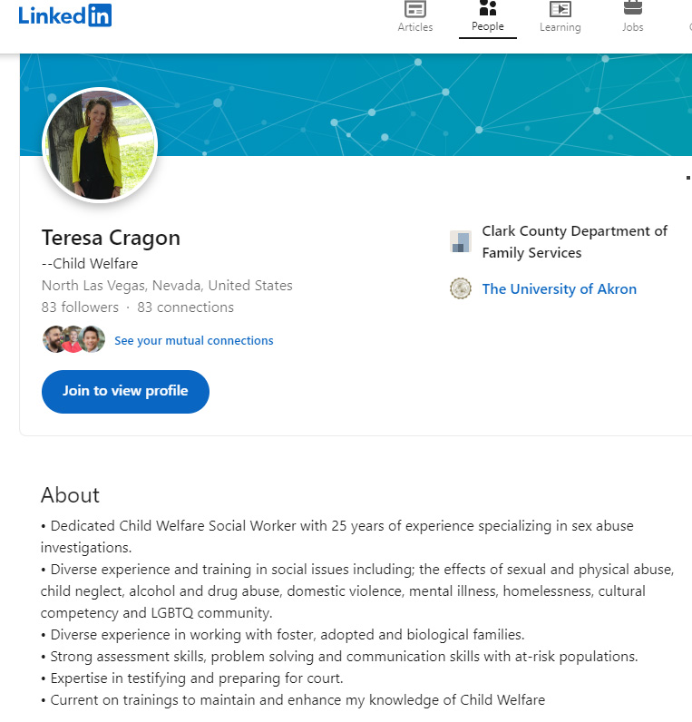 Teresa Cragon Las Vegas Link-IN page